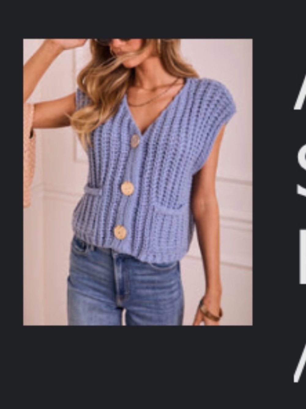 VICI after summer sleeveless sweater. Size small. Never worn.